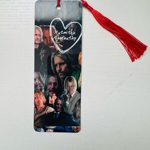 Character Collage Bookmark with Red Tassel HATMITCH DESIGN